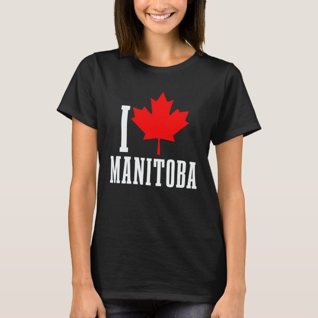 T-shirt Manitoba Canada Maple Leaf Canadian Flag Pride (Devant)
