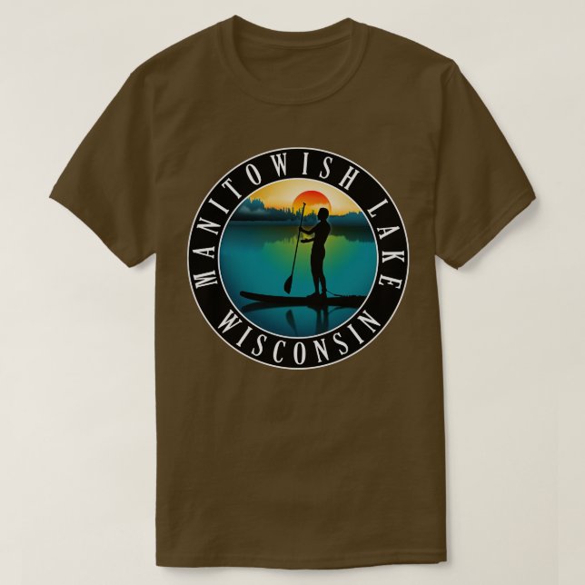 T-shirt Manitowish Lake Wisconsin Paddleboard (Design devant)