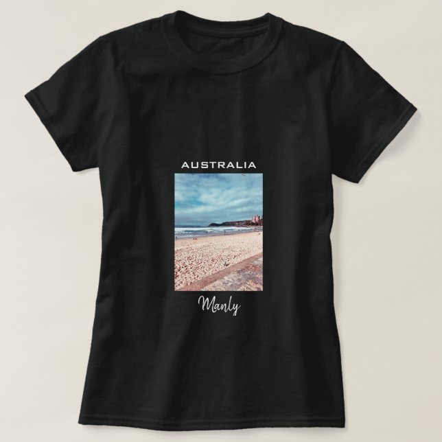 T-shirt Manly Beach Retro Australie Voyage (Design devant)