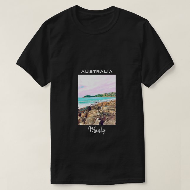 T-shirt Manly Beach surf océanique Australie Voyage (Design devant)