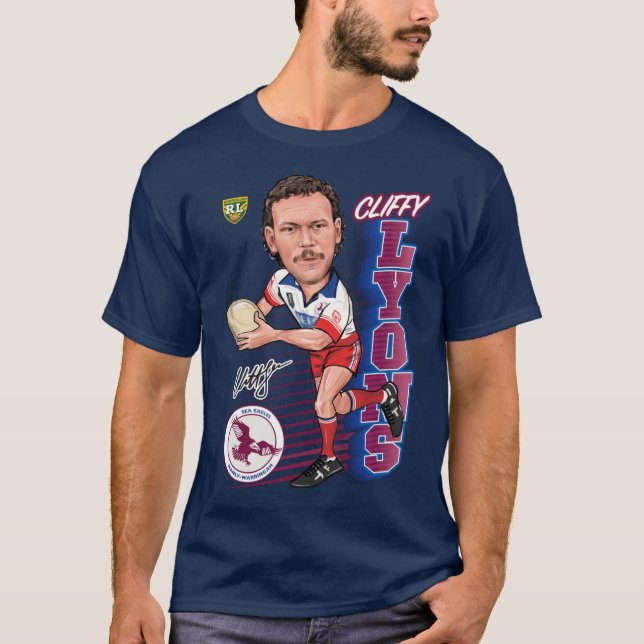T-shirt Manly Warringah Sea Eagles Cliff Lyons Cliffy Char (Devant)