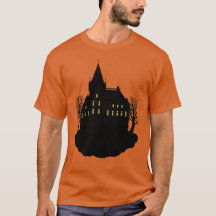 Manoir sinistre en silhouette