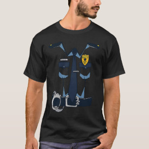 T-shirt Manque de tête Police Uniforme Drôle Costume Hallo