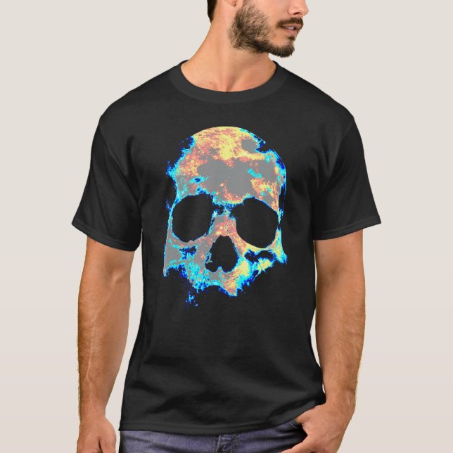 T-shirt Mans morts Crâne mort Squelette tête os Cool Sku (Devant)