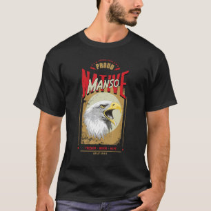 T-shirt Manso Native American Eagle Spirit Vintage Honneur