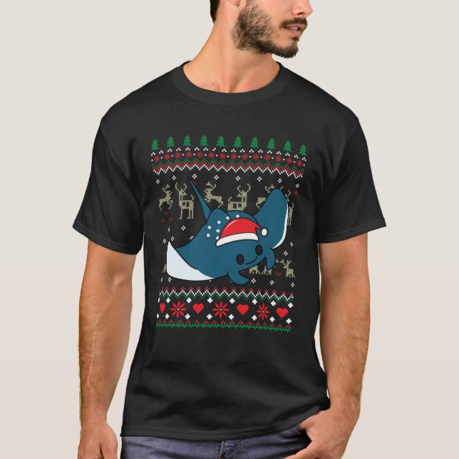 T-shirt Manta Ray Christmas (Devant)