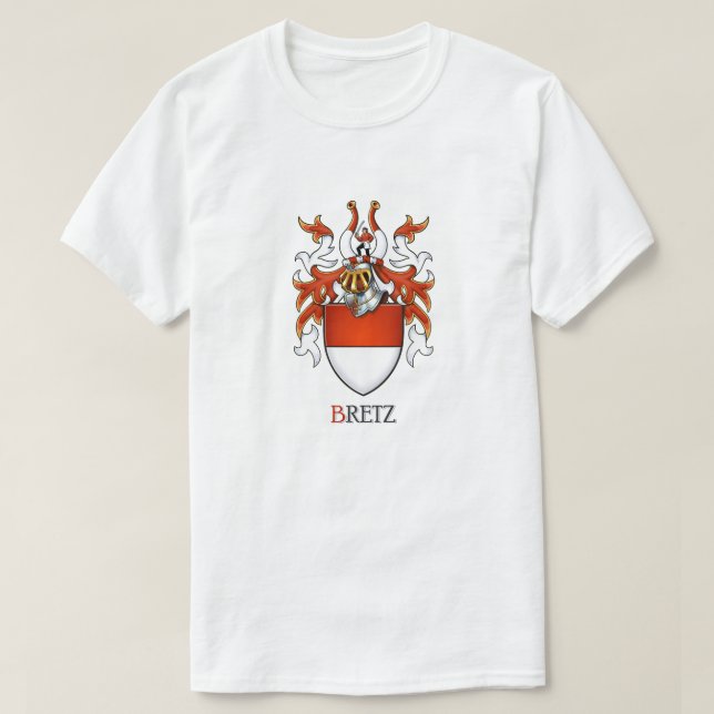 T-shirt Manteau de Bretz de chemise de bras (Design devant)