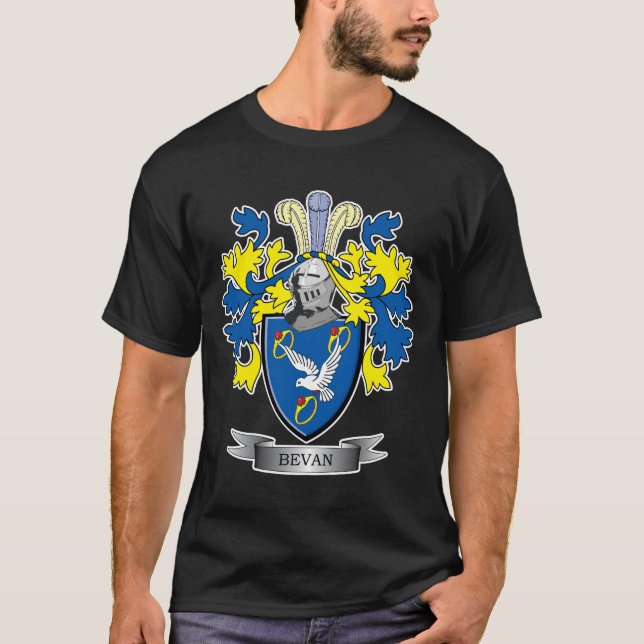 T-shirt Manteau de crête de famille de Bevan des bras (Devant)