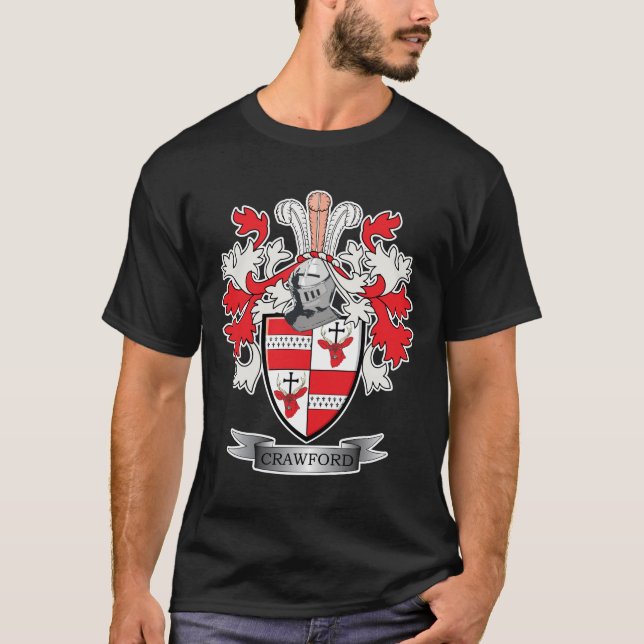 T-shirt Manteau de crête de famille de Crawford des bras (Devant)