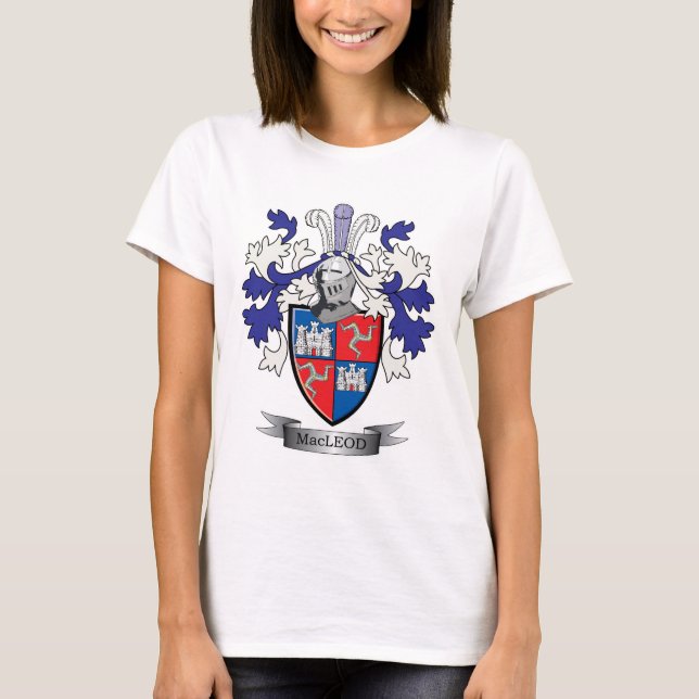 T-shirt Manteau de crête de famille de MacLeod des bras (Devant)