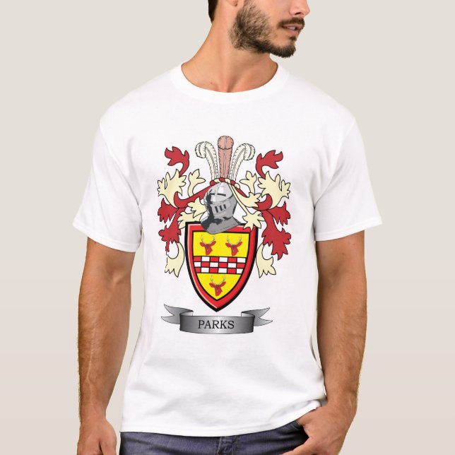 T-shirt Manteau de crête de famille de parcs des bras (Devant)