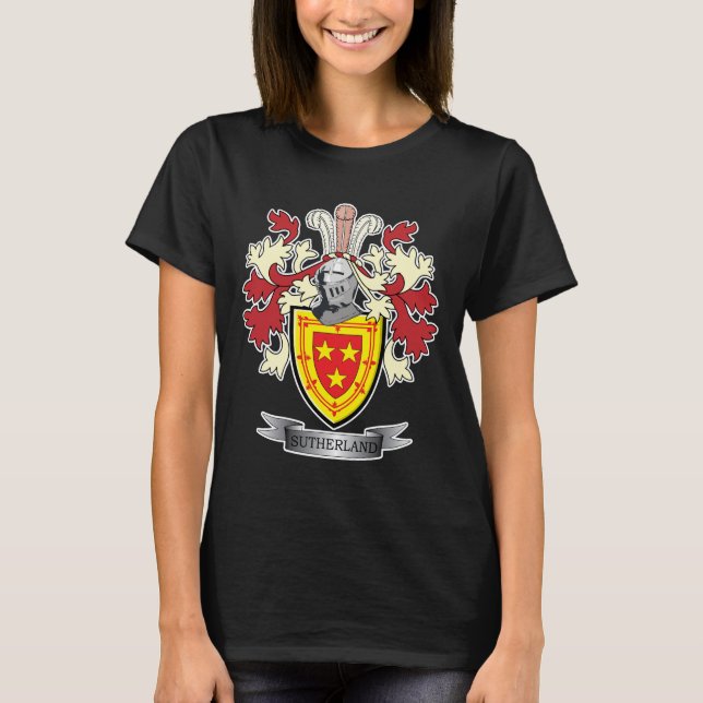 T-shirt Manteau de crête de famille de Sutherland des bras (Devant)