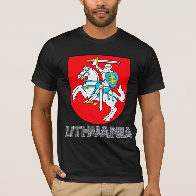 T-shirt Manteau de la Lithuanie des bras (Devant)