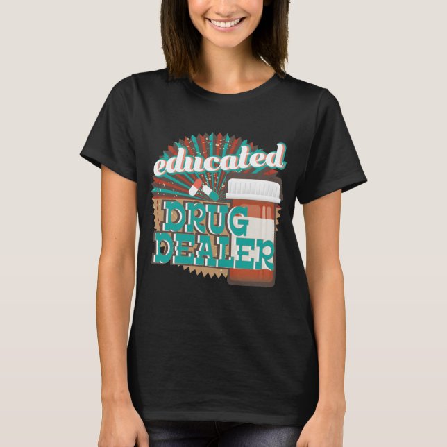 T-shirt Manteau drôle de blanc d'étudiant de PharmD de (Devant)