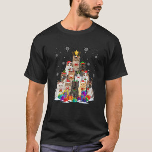 T-shirt Manteau Exotique Chat de Noël Arbre de Noël Chat N