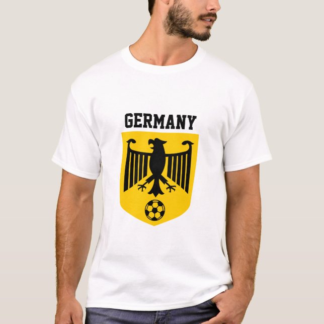 T-shirt Manteau noir jaune de l'Allemagne du football de (Devant)