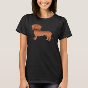 T-shirt Manteau rouge lisse Dachshund mignon chien de dess