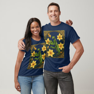T-shirt Mantid Insecte et fleurs de jasmin jaune