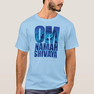 T-shirt Mantra Spirituel Bleu Sanskrit Hindu Shiva