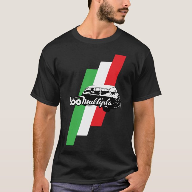 T-shirt Manuscrit, illustration et drapeau de Fiat 600 (Devant)