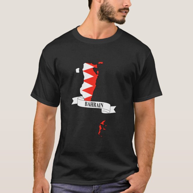 T-shirt  Map of the flag of Bahrain (Devant)