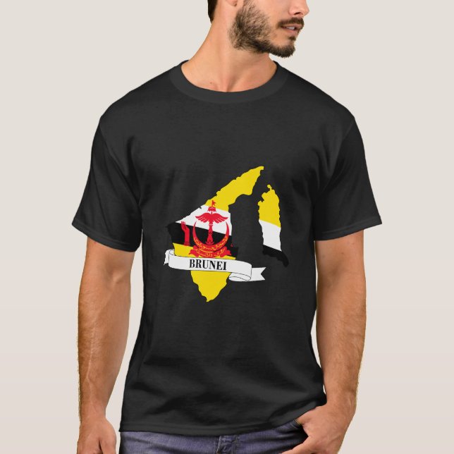 T-shirt Map of the flag of Brunei (Devant)