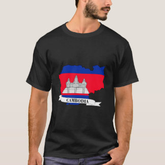 T-shirt Map of the flag of Cambodia