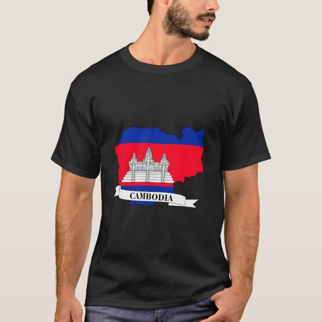 T-shirt Map of the flag of Cambodia (Devant)