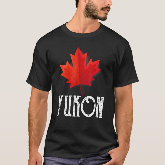 T-shirt Maple Leaf Canada Flag Yukon Canada (Devant)