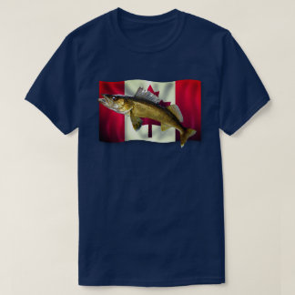 T-shirt Maple Leaf Canadian Flag & Walleye Pike