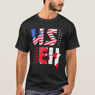T-shirt Maple Leaf Us Drapeau Canadian American Pride Useh