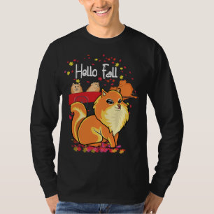 T-shirt Maple Pomeranian Amoureux de les chiens Feuille Ca