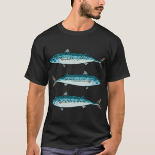 T-shirt maquereau poisson de mer dans des tons de nuances