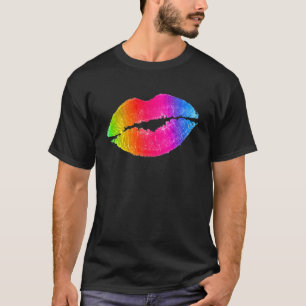 T-shirt Maquillage à lèvres colorées