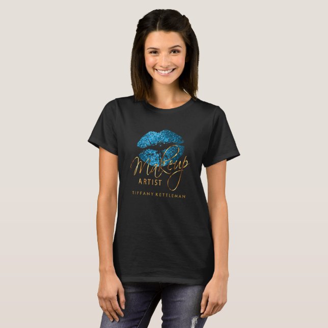T-shirt Maquillage Artiste Lièvres de Parties scintillant  (Devant entier)