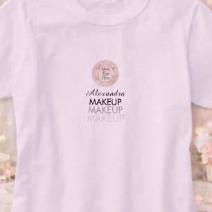 T-shirt Maquillage Équipe Logo Écriture Rose Rouge