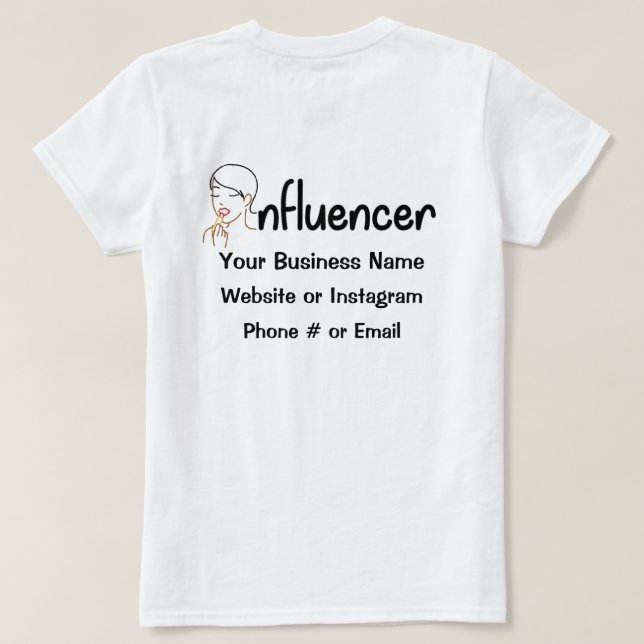T-shirt maquillage et influences de beauté (Design dos)