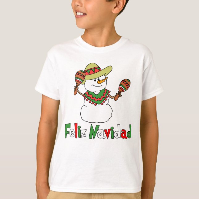 T-shirt Maracas de sombrero de bonhomme de neige de bande (Devant)