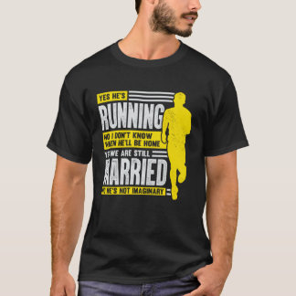 T-shirt Marathon de femme de mari qui court pour une femme