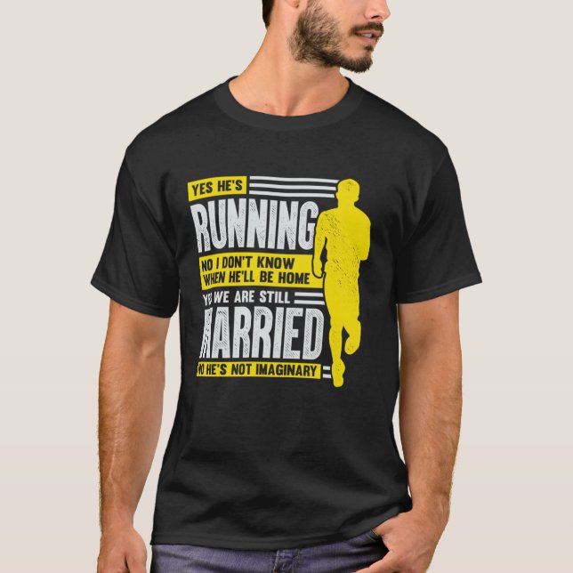 T-shirt Marathon de femme de mari qui court pour une femme (Devant)