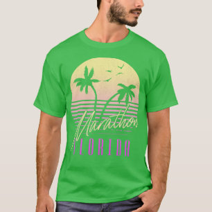 T-shirt Marathon Florida Keys Vintage Tropical Sunset Palm