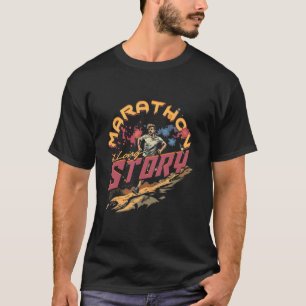 T-shirt Marathon Marathonien Course Marathon Une Longue Hi
