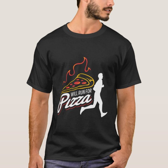 T-shirt Marathon Runner Pride Se Dirige Pour Pizza Runer (Devant)