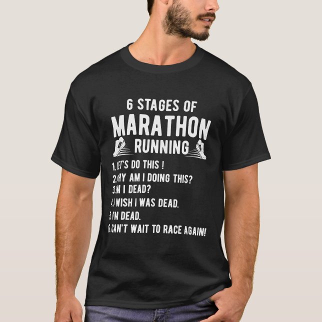 T-shirt Marathon Runner Run Devis Don Six Étapes de Runni (Devant)
