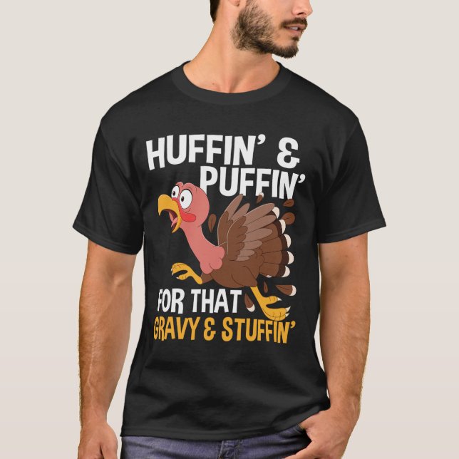 T-shirt Marathon Thanksgiving Courir Turquie Automne H Aut (Devant)