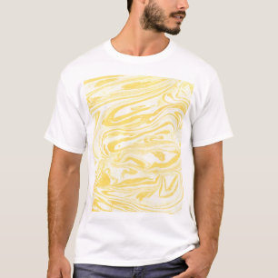 T-shirt Marbre jaune élégant : Texture dessinée à la main