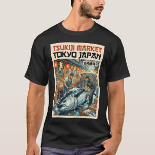 T-shirt Marché aux poissons de Tsukiji japonais