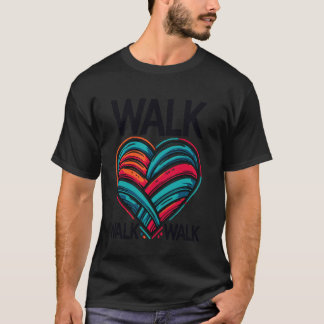 T-shirt Marche cardiaque Marche intérieure Marche extérieu