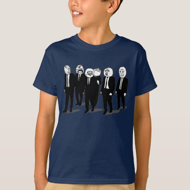 T-shirt marche comique de visages de meme de rage (Devant)