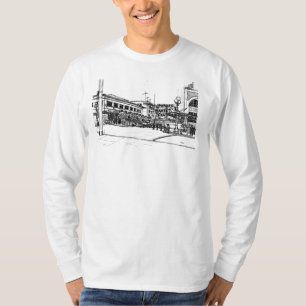 T-shirt Marché de place de Pike, Seattle. Croquis